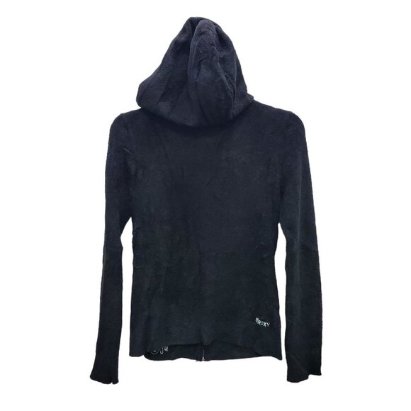 Roxy Junior's 100% Nylon Black Teddy Bear Feel Embroidered Zip Front Jacket Sz S - Picture 7 of 7